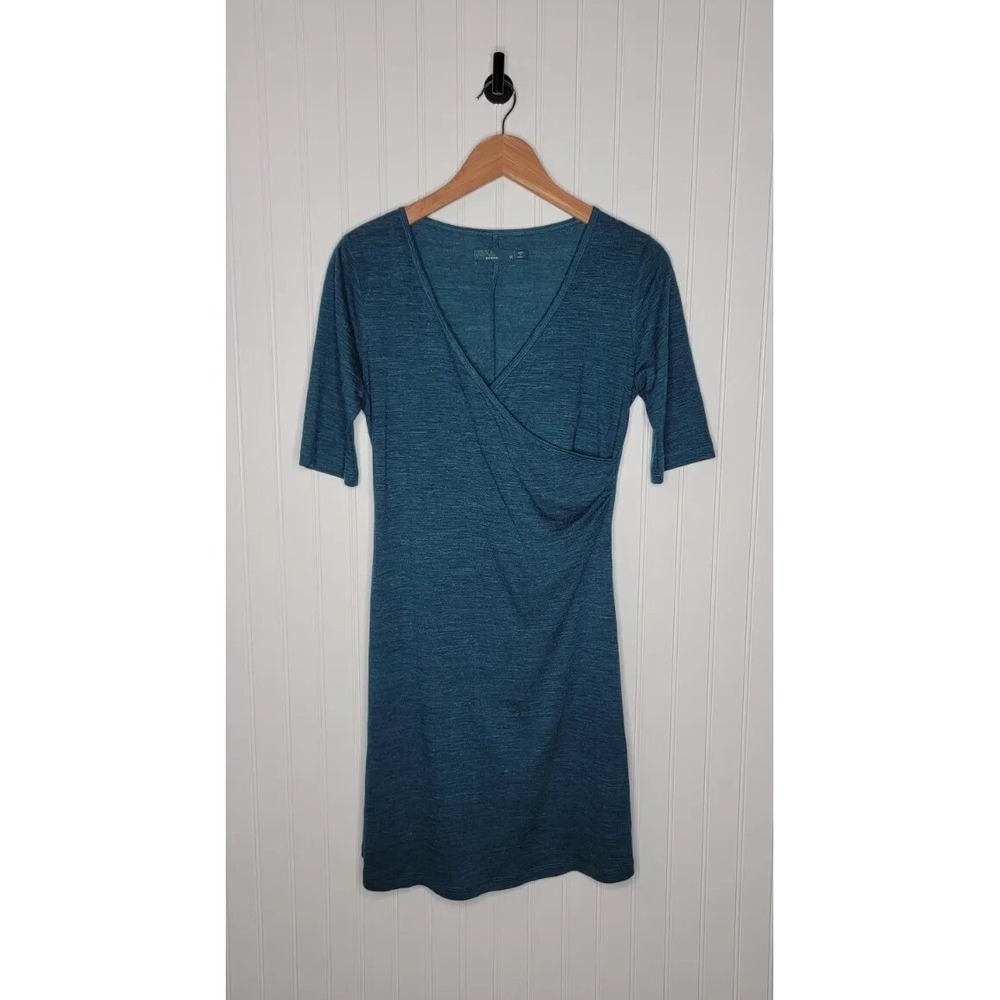 Prana Wool Blend Faux Wrap Green Dress Women's Size‎ Medium